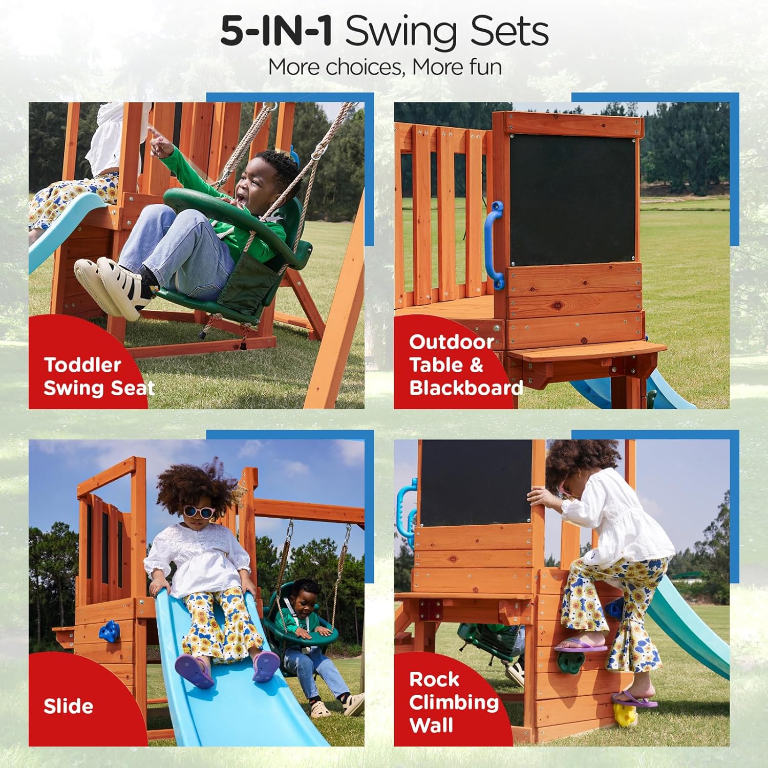 Dynamic Sports Arabian Fox Wooden Swing Set