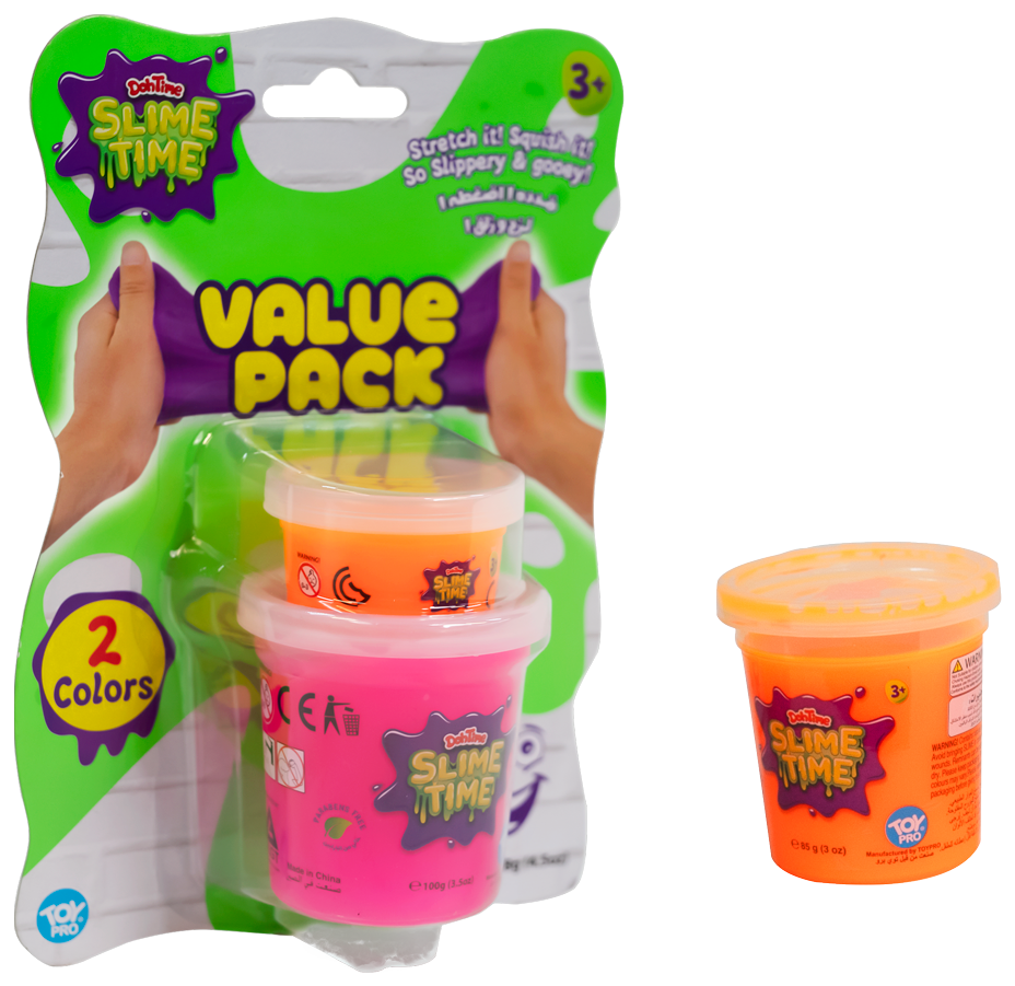 DohTime Slimetime Value Pk 1oz&3oz Slime Can