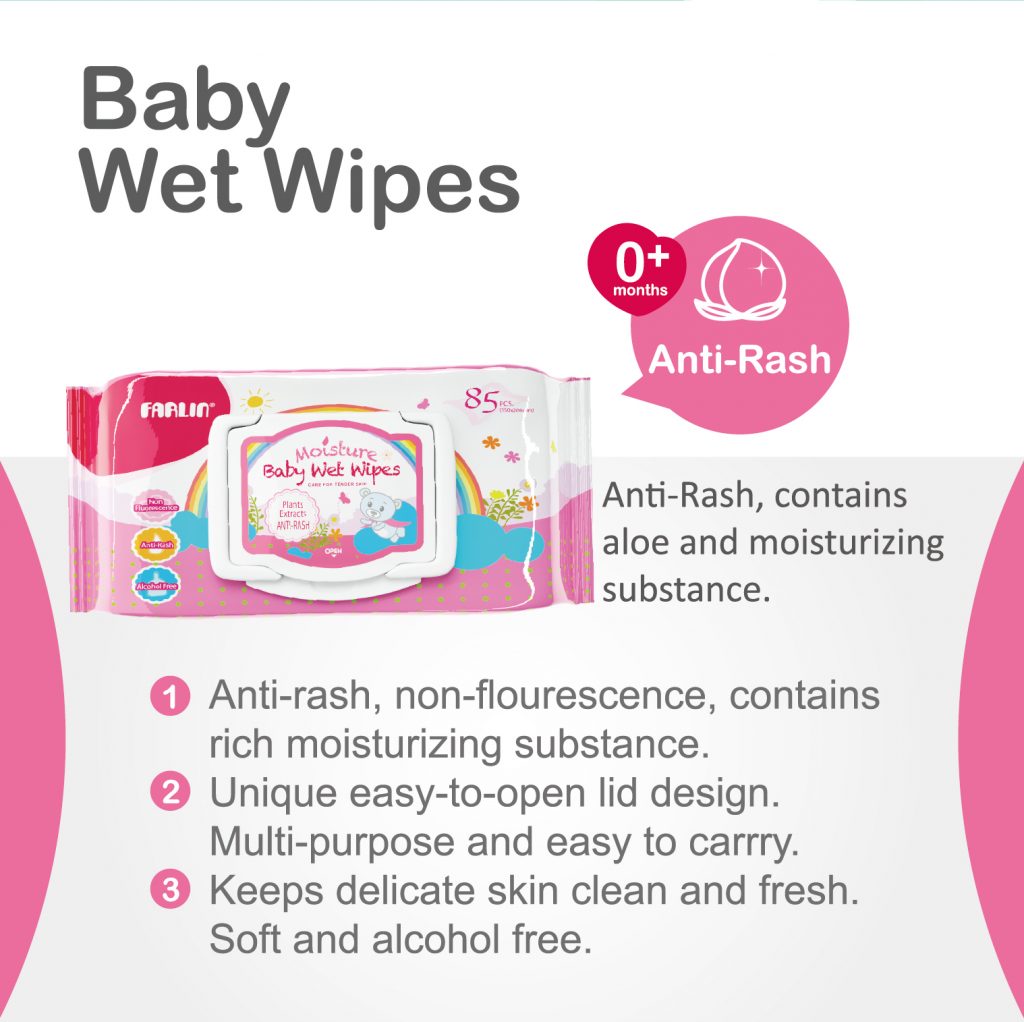 Farlin Wet Wipes - Pack of 3 (85pcs)