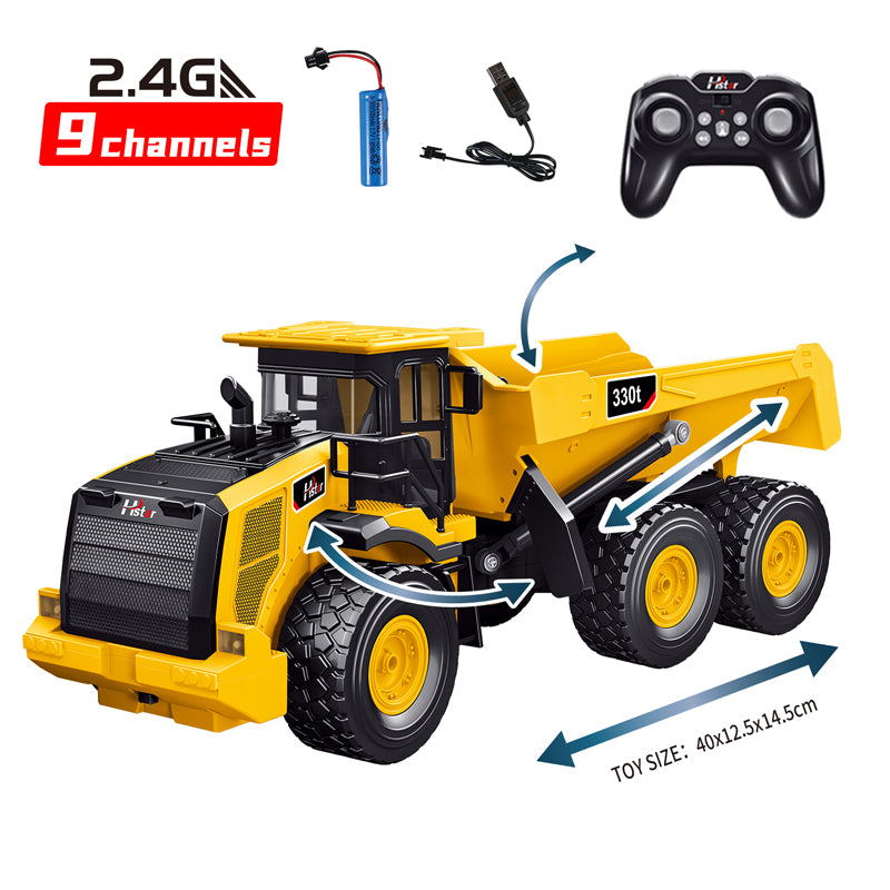 HANFLY - 9-Channel 2.4GHz Remote Control Self-Unloading Dump Truck