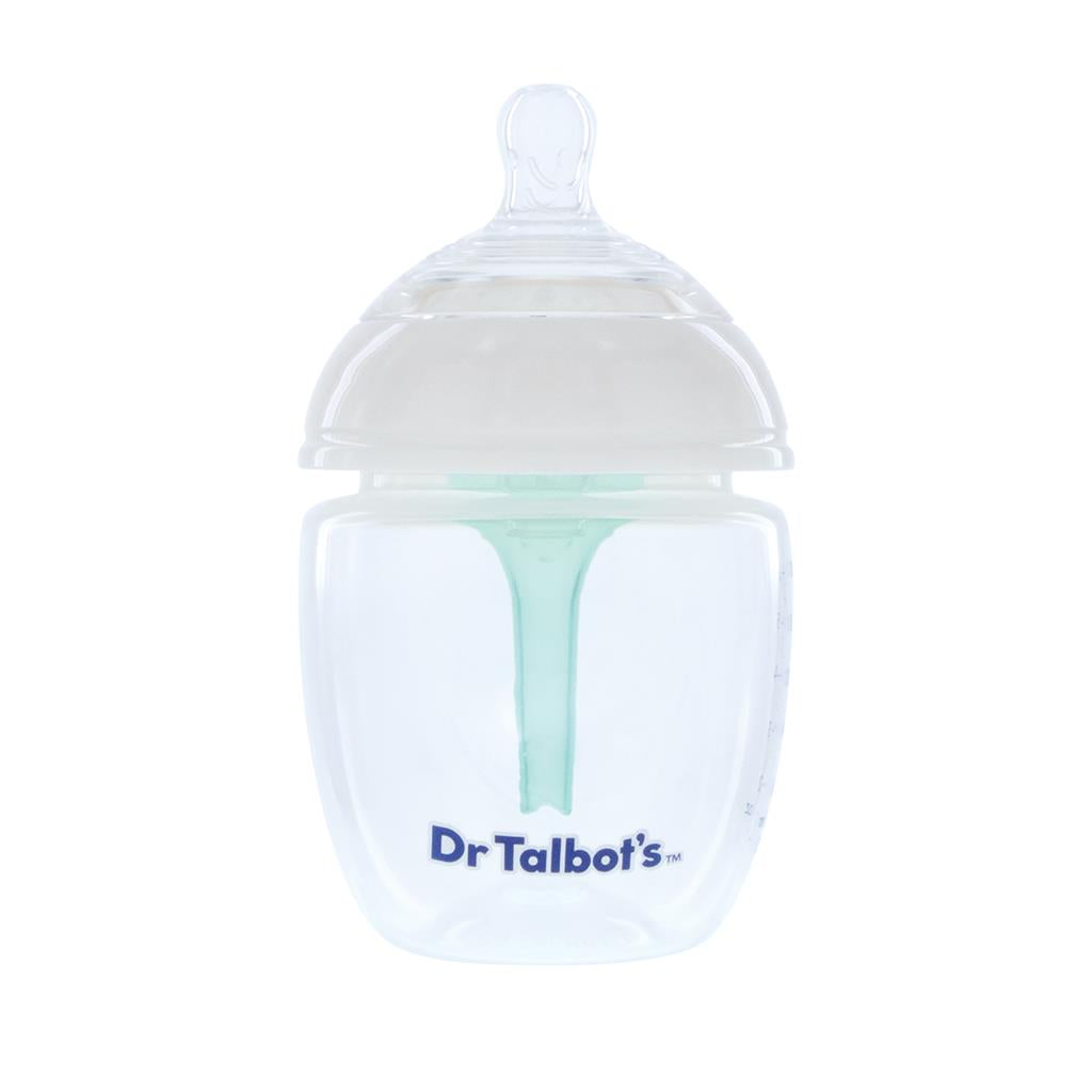 Dr. Talbot's Squeezy Silicone Anti Colic Baby Bottle With White Cap (Slow Flow, 6oz)