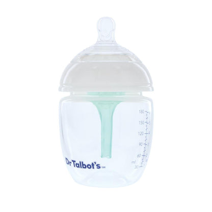 Dr. Talbot's Squeezy Silicone Anti Colic Baby Bottle With White Cap (Slow Flow, 6oz)
