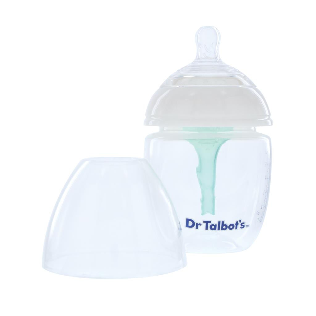 Dr. Talbot's Squeezy Silicone Anti Colic Baby Bottle With White Cap (Slow Flow, 6oz)