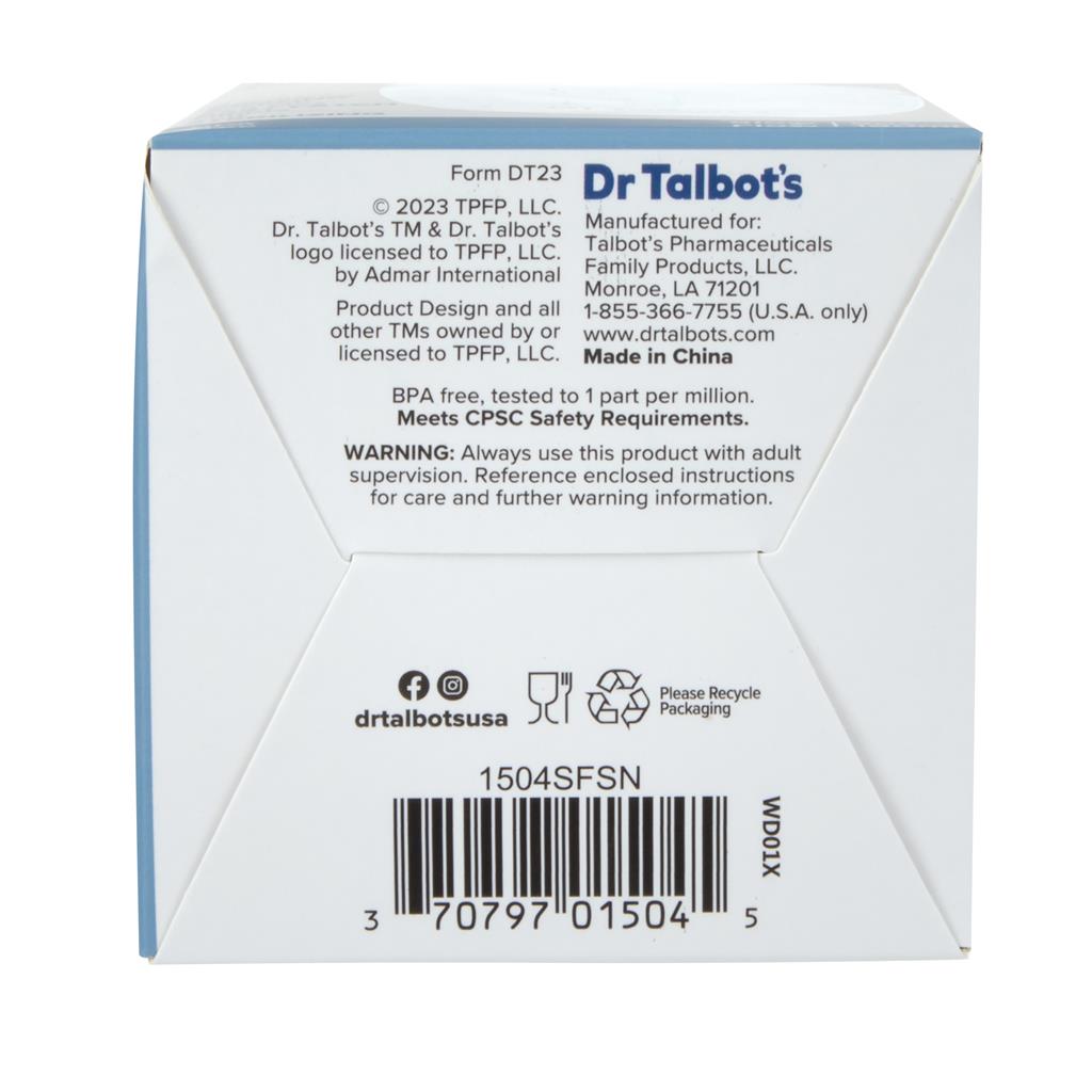 Dr. Talbot's Squeezy Silicone Anti Colic Baby Bottle With White Cap (Slow Flow, 6oz)