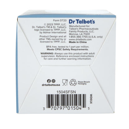 Dr. Talbot's Squeezy Silicone Anti Colic Baby Bottle With White Cap (Slow Flow, 6oz)