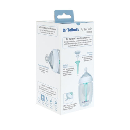 Dr. Talbot's Squeezy Silicone Anti-Colic Bottle (White, 9oz)