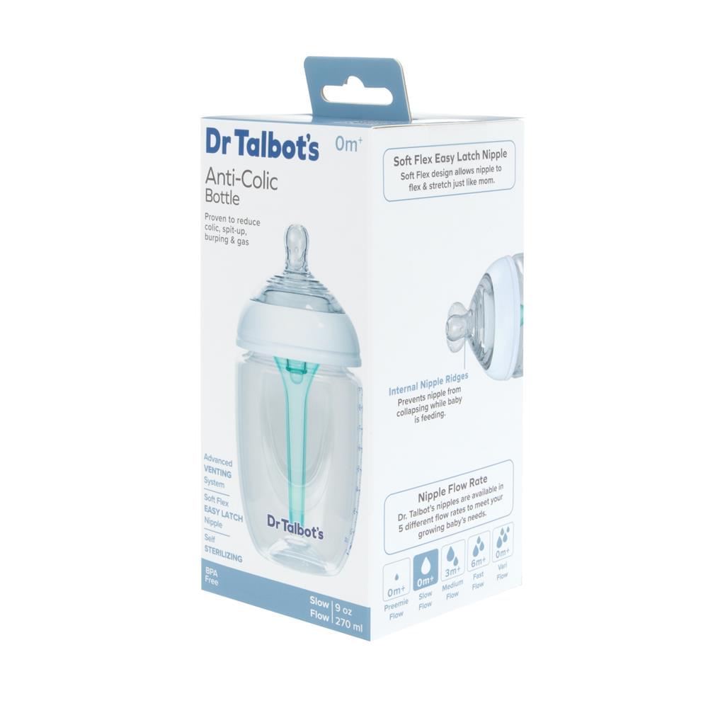 Dr. Talbot's Squeezy Silicone Anti-Colic Bottle (White, 9oz)