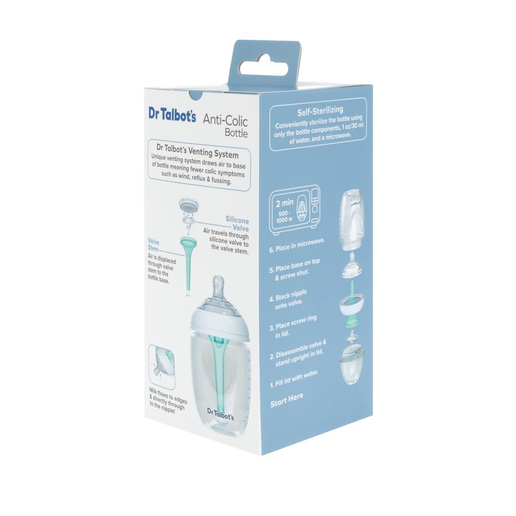 Dr. Talbot's Squeezy Silicone Anti-Colic Bottle (White, 9oz)