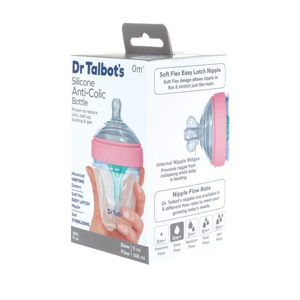 Dr. Talbot's Silicone Anti Colic Bottle (Pink, 5oz)
