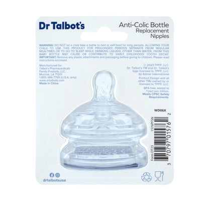 Dr. Talbot's Replacement Nipples (Very Slow Flow) - Pack of 2