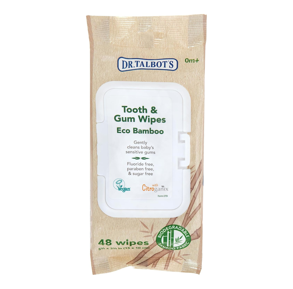Dr. Talbot's Bamboo Tooth & Gum Wipes, Baby Oral Care (48 Count)