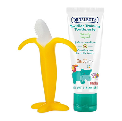 Dr. Talbot's Toddler Toothpaste & Banana Toothbrush, Fluoride-Free Set