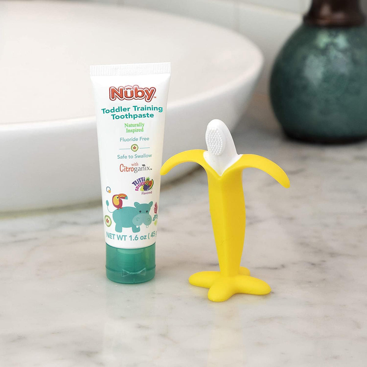 Dr. Talbot's Toddler Toothpaste & Banana Toothbrush, Fluoride-Free Set