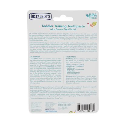 Dr. Talbot's Toddler Toothpaste & Banana Toothbrush, Fluoride-Free Set