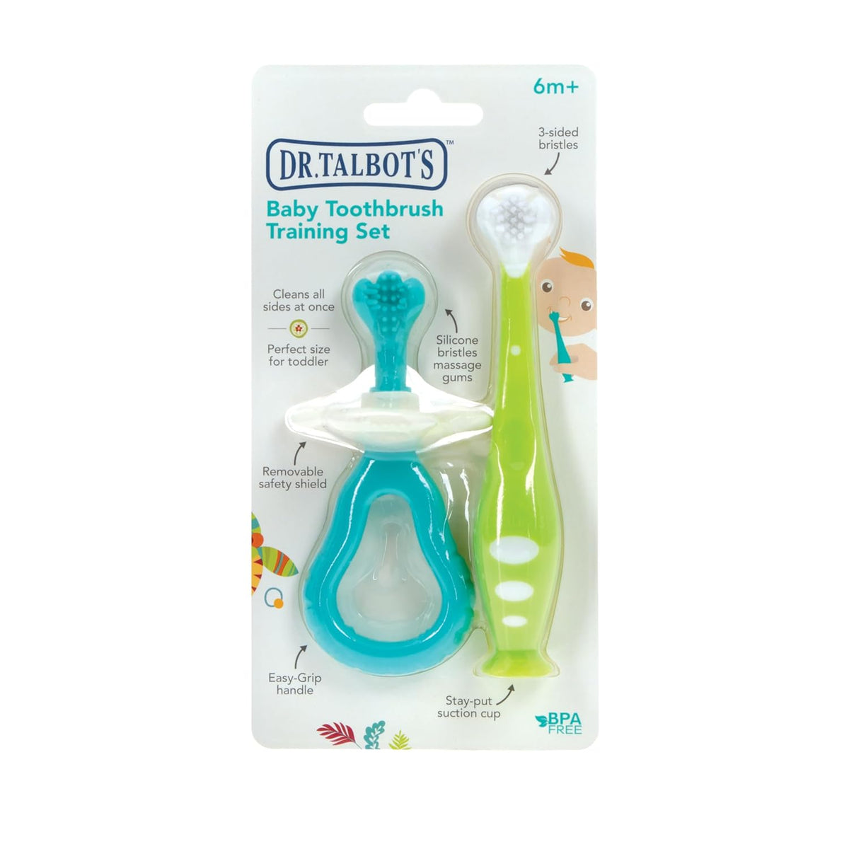Dr. Talbot's Silicone Gum Massager & Baby Toothbrush Set, 2-Piece Kit