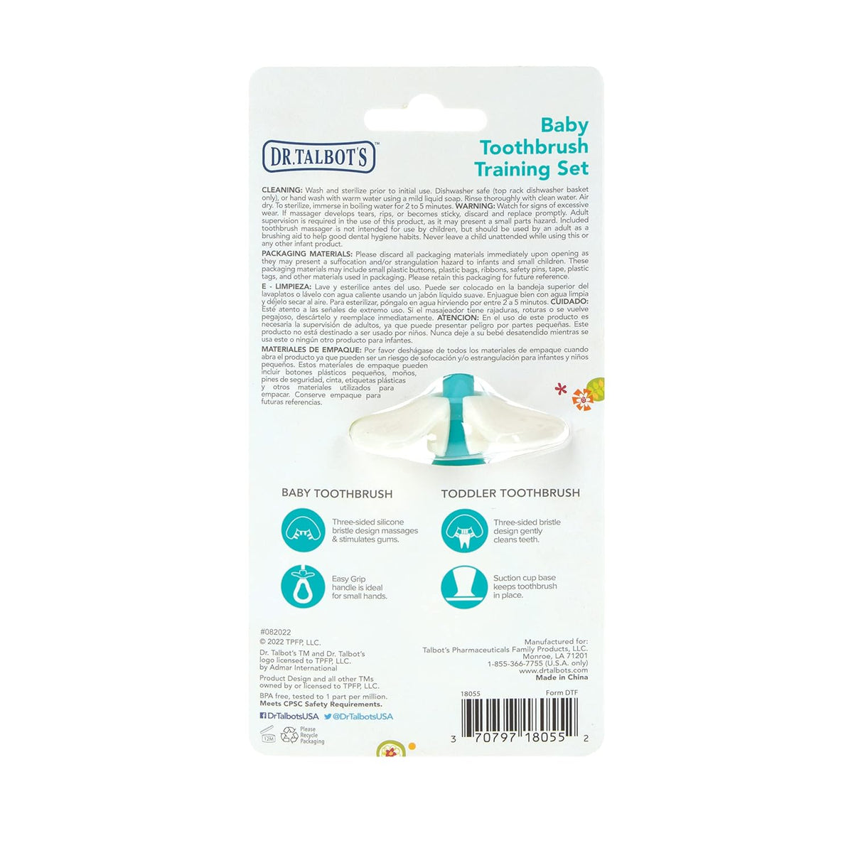 Dr. Talbot's Silicone Gum Massager & Baby Toothbrush Set, 2-Piece Kit