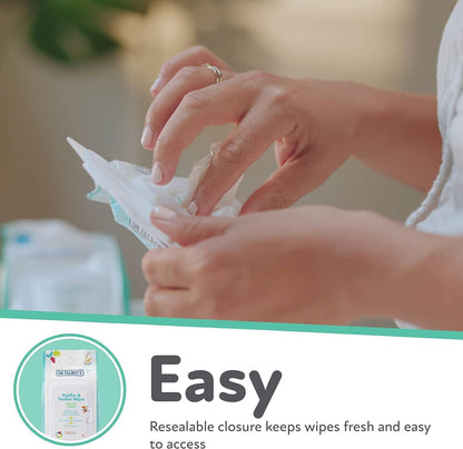 Dr. Talbot's Pacifier Wipes, Plant-Based Baby Cleaning Wipes, Travel Pack