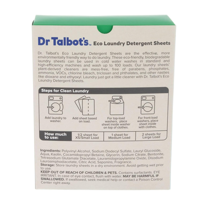 Dr. Talbot's Laundry Detergent Sheets - Fresh Scent Plant Based Formula
