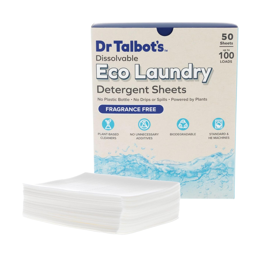 Dr. Talbot's Laundry Detergent Sheets - Unscented Plant Based Formula