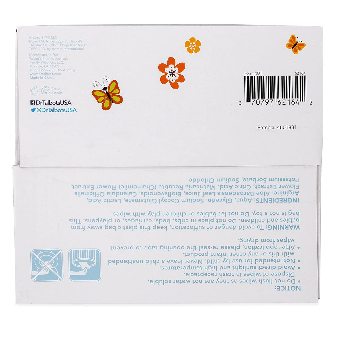 Dr. Talbot's Baby Wipes Value Bundle Sensitive Skin Wipes - Pack of 8