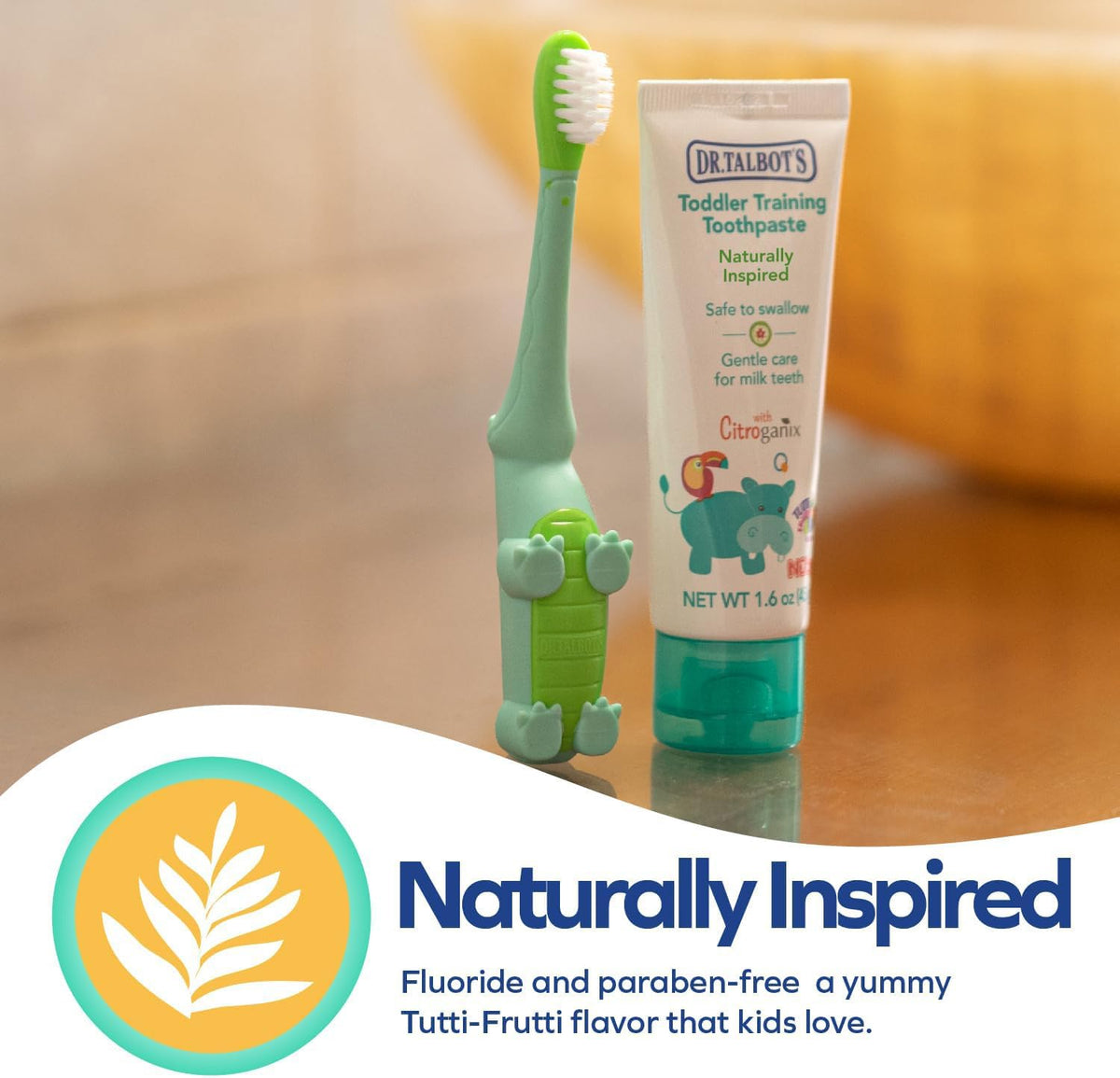 Dr. Talbot's Alligator Toothbrush & Toddler Toothpaste, Oral Care Set