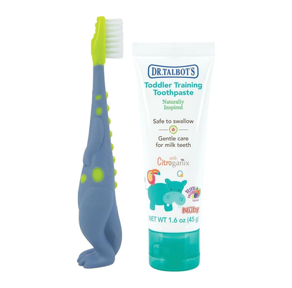 Dr. Talbot's Toddler Toothpaste & Animal Toothbrush Set, Fluoride-Free
