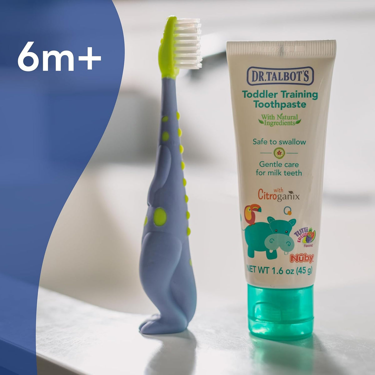 Dr. Talbot's Toddler Toothpaste & Animal Toothbrush Set, Fluoride-Free