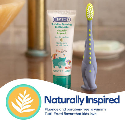 Dr. Talbot's Toddler Toothpaste & Animal Toothbrush Set, Fluoride-Free