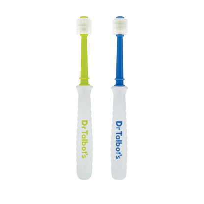 Dr. Talbot's 360° Baby Toothbrush Set, Soft Bristles (Blue & Green) - Pack of 2