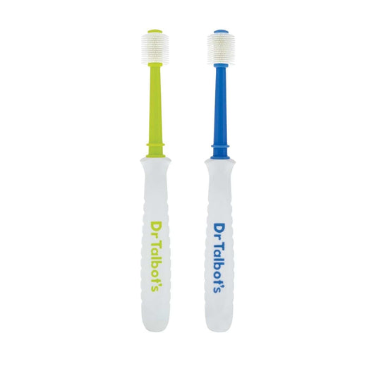 Dr. Talbot's 360° Baby Toothbrush Set, Soft Bristles (Blue & Green) - Pack of 2
