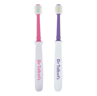 Dr. Talbot's 360° Baby Toothbrush Set, Soft Bristles (Purple & Pink) - Pack of 2