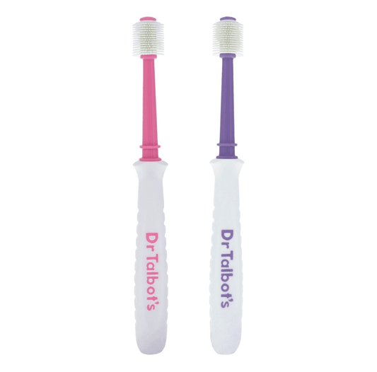 Dr. Talbot's 360° Baby Toothbrush Set, Soft Bristles (Purple & Pink) - Pack of 2