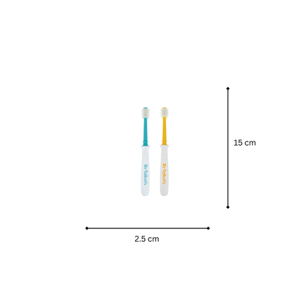 Dr. Talbot's 360° Baby Toothbrush Set, Soft Bristles (Aqua & Yellow) - Pack of 2