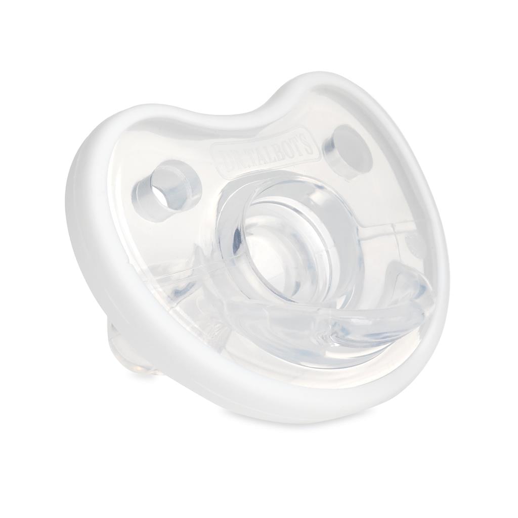 Dr. Talbot's Flat Orthodontic Pacifiers (Aqua & White, Medium, 0-6m)
