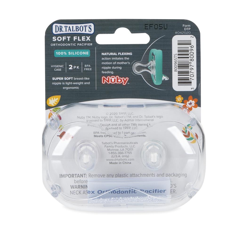 Dr. Talbot's Flat Orthodontic Pacifiers (Aqua & Pink, Small, 0-6m)