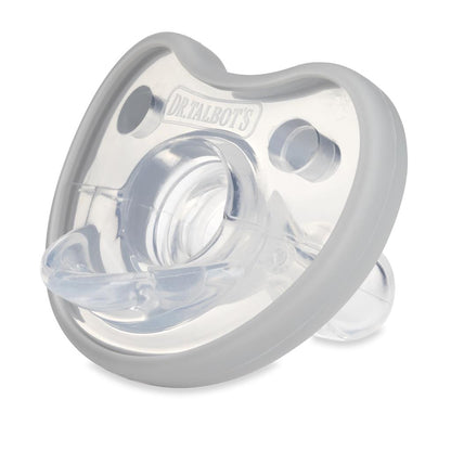Dr. Talbot's Flat Orthodontic Pacifiers (Blue & Grey, Small, 6-12m)