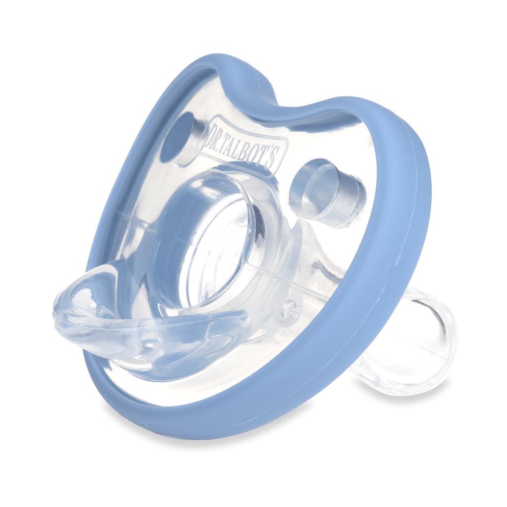 Dr. Talbot's Flat Orthodontic Pacifiers (Blue & Grey, Medium, 0-6m)