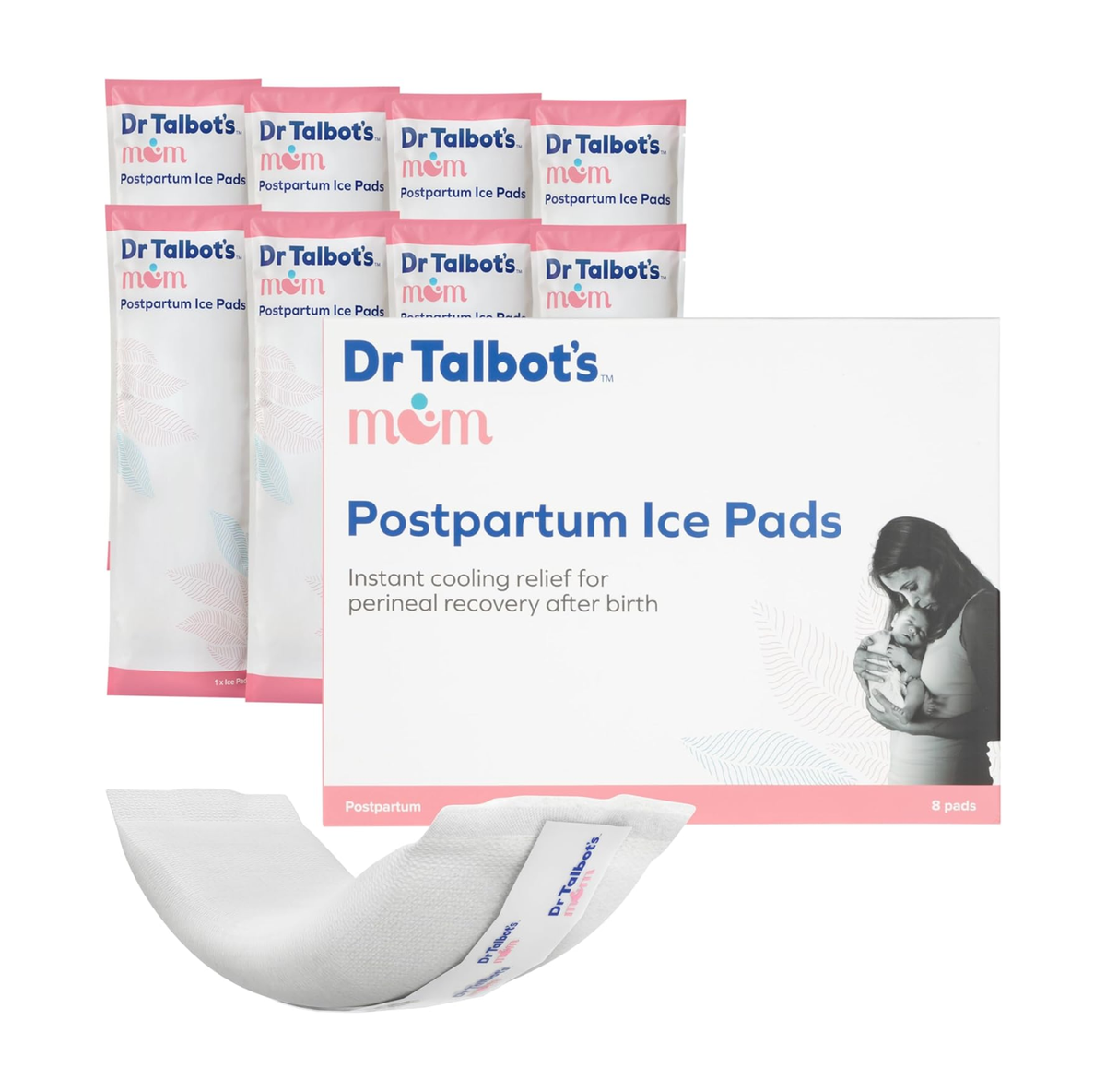 Dr. Talbot's Postpartum Ice Pads, Instant Cooling Relief - Pack of 8