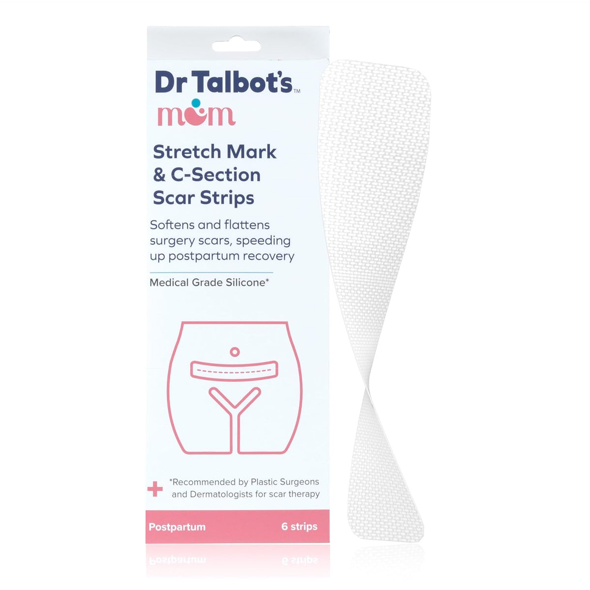 Dr. Talbot's C-Section Silicone Scar Patches, Reusable - Pack of 6