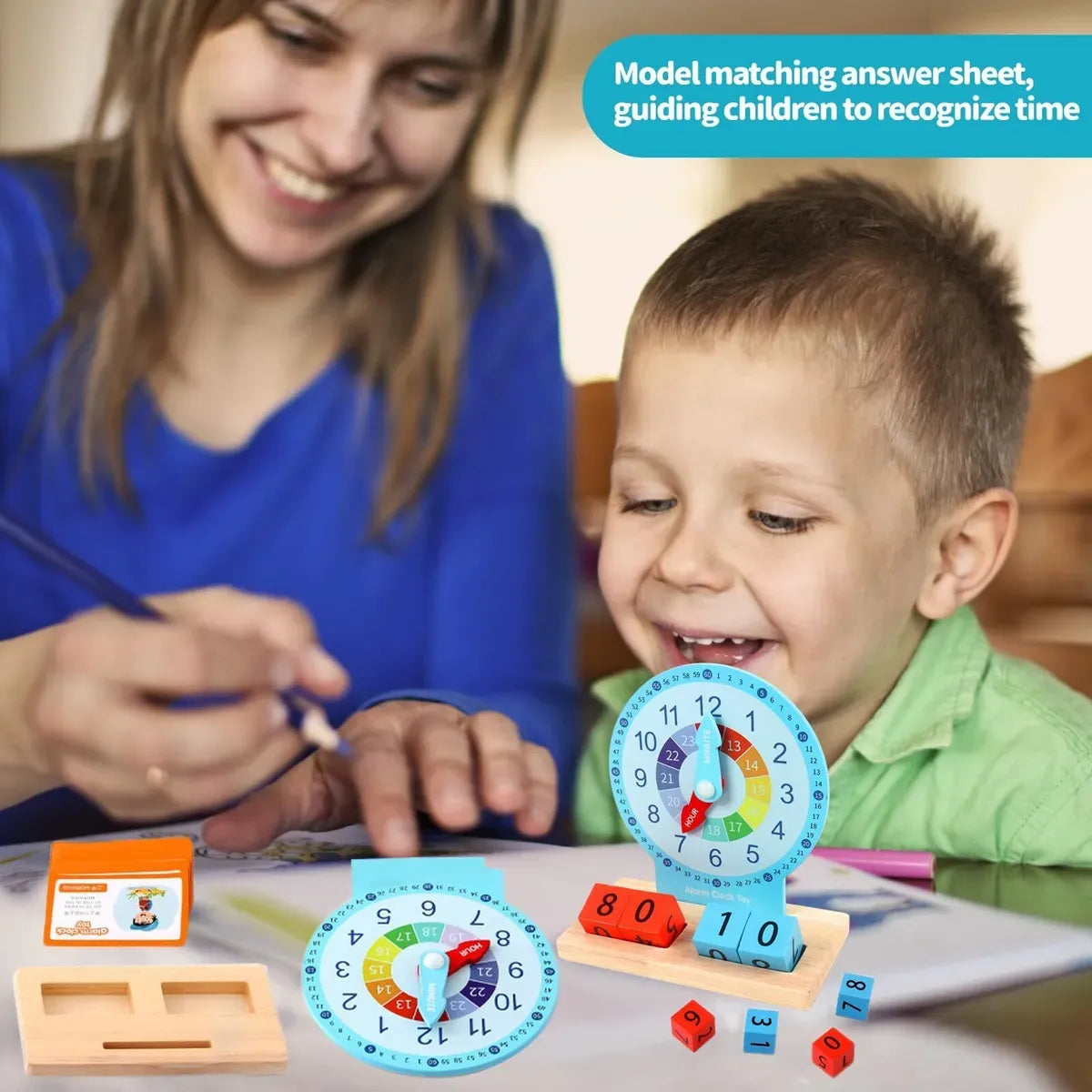 Xin Miao Teaching Wooden Clock Activities Set