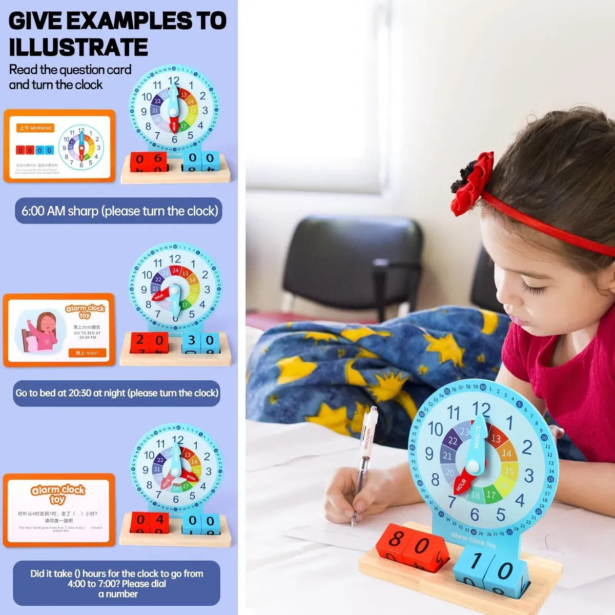 Xin Miao Teaching Wooden Clock Activities Set