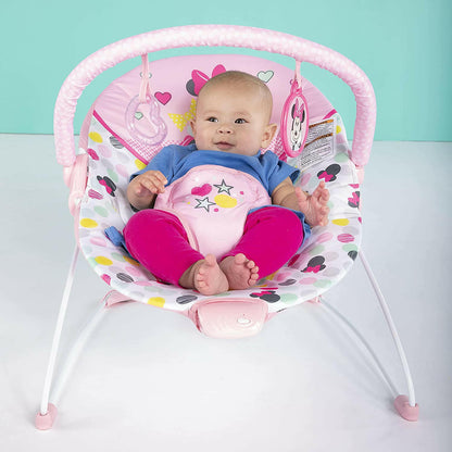 Disney Baby Minnie Mouse Vibrating Bouncer with Toy bar.