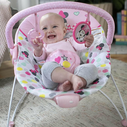 Disney Baby Minnie Mouse Vibrating Bouncer with Toy bar.