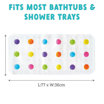Munchkin Dots Bath Mat for Kids, Multicolored.