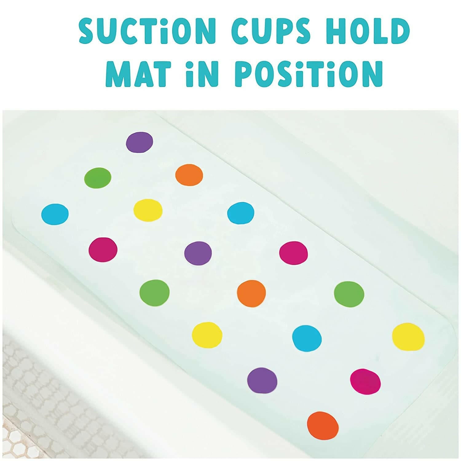 Munchkin Dots Bath Mat for Kids, Multicolored.