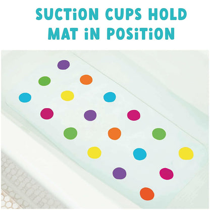 Munchkin Dots Bath Mat for Kids, Multicolored.