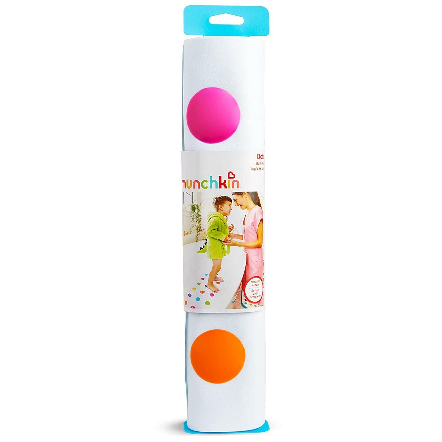Munchkin Dots Bath Mat for Kids, Multicolored.