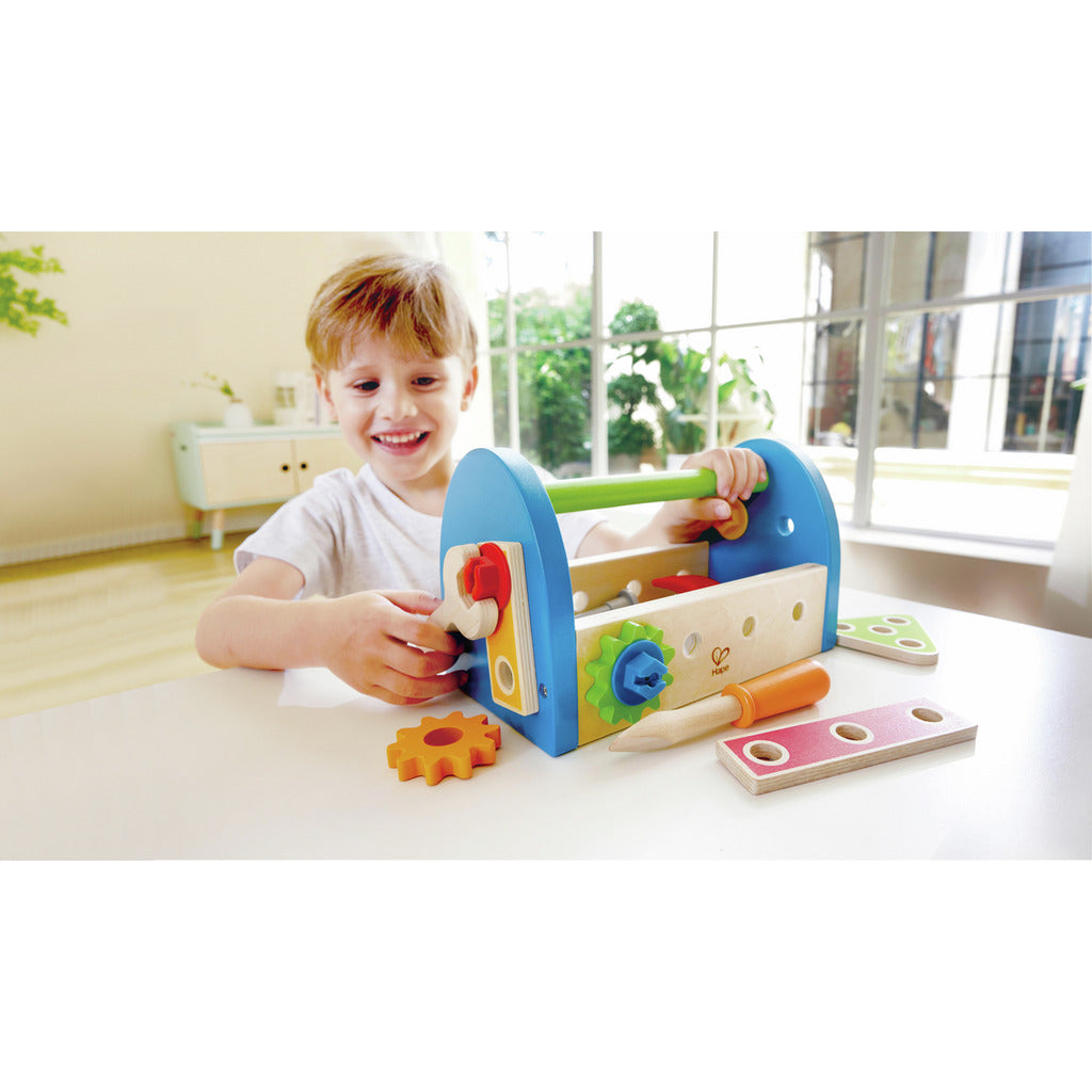 Hape Fix It Kid's Wooden Tool Box and Accessory Play Set