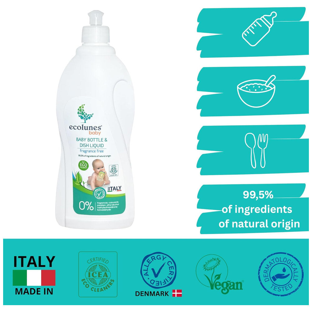 Ecolunes Fragrance Free Baby Bottle & Dish Liquid (750ml)