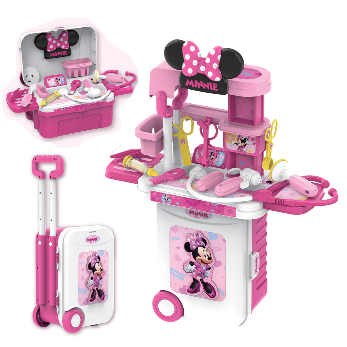 Disney Minnie Mouse Doctor Set Trolleycase 3 In 1